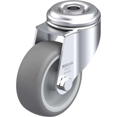 BLICKLE - ROULETTE PIVOTANTE Ø 80MM BANDAGE CAOUTCHOUC TPE 100KG - LKRA-TPA 80G