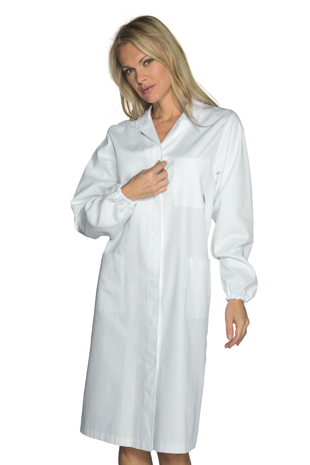 BLOUSE BLANCHE CHIMIE FEMME 100% COTON PRÉVENTION DES RISQUES