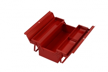 Boîte à outils 3 compartiments - 430x200x160 mm - Cadenassable et rouge RAL3003_0
