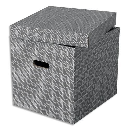 BOÎTE DE RANGEMENT/CADEAU ESSELTE - LOT DE 3 - FORMAT CUBE - GRIS