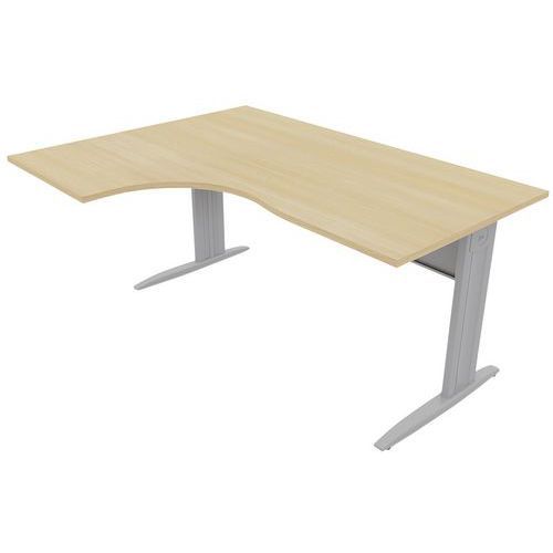BUREAU COMPACT 90° RETOUR GAUCHE L.160 CM CHÊNE/ALU IDOL - EOL