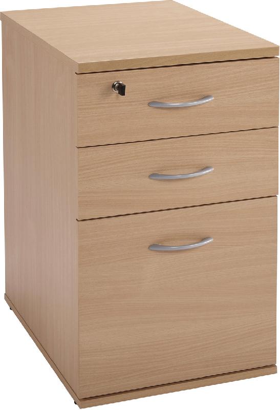 CAISSON HAUTEUR BUREAU ALPHA 3 TIROIRS COLORIS HÊTRE