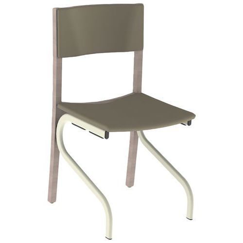 CHAISE ELSA ASS/DOS GINKGO TERRE STR BOIS CAPPU MÉTAL 1013 - MOBIDECOR