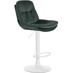 CLP Tabouret de bar Laurel velours Vert foncé/Métal blanc mat - vert textile 323965_0