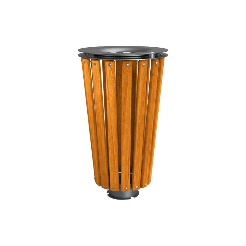 Corbeille Lofoten - acier et bois exotique 80 litres - ref : 208174.Gpro.Chec_0