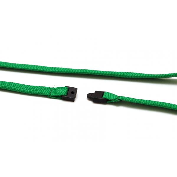 Cordon polyester tube 12 mm - mousqueton métal et fermoir sécuritaire (BR) - vert (348 C)_0