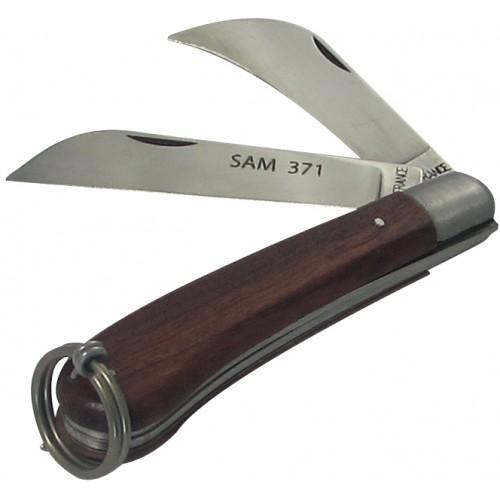 COUTEAU D'ÉLECTRICIEN À 2 LAMES DONT SERPETTE ET ATTACHE DE SÉCURITÉ FME SAM OUTILLAGE