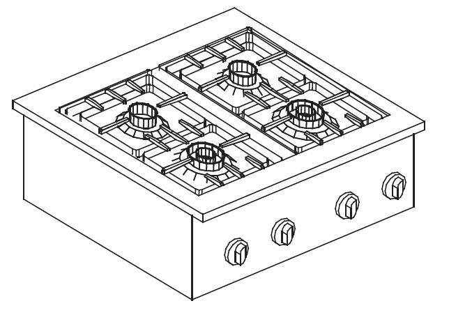 Cuisinière à gaz 4 br. 18kw_0
