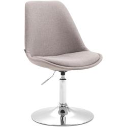 Décoshop26 - Chaise de salle à manger x1 pivotante hauteur réglable en tissu gris et pied trompette en métal chromé 10_0003788 - gris 3000251769234_0