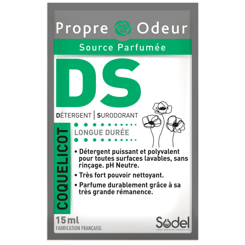 Ds detergent surodorant puissant propre odeur parfum coquelicot dosettes de 15ml-carton de 250_0