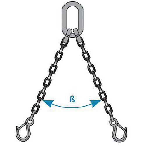 ELINGUE CHAINE ACIER INOX D6MM - 2 BRINS DE 2M - CMU 125T - GODET