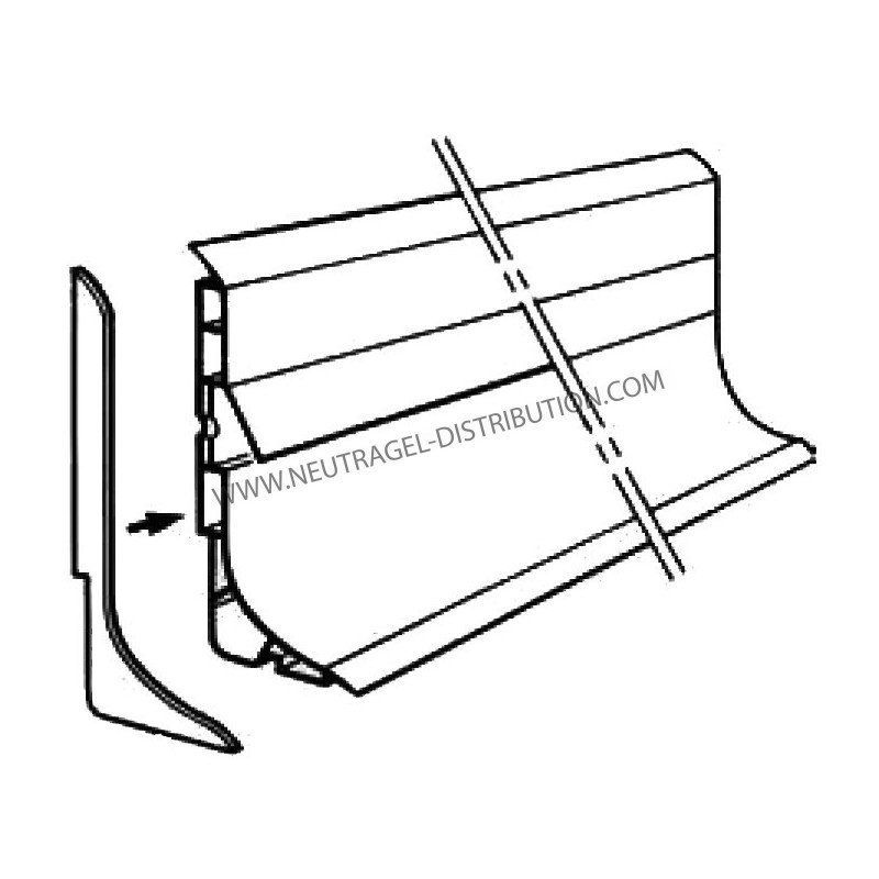 Embout de finition gauche blanc - Référence P100EGB - Pour plinthes H100 mm_0