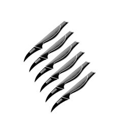 Ensemble de 6 Couteaux d'office 19 cm Nirosta Black Edition - noir 3176239932409_0