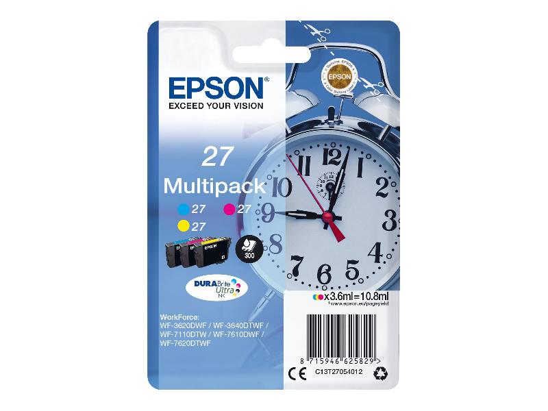 EPSON ALARM CLOCK MULTIPACK 3-COLOUR 27 DURABRITE ULTRA INK