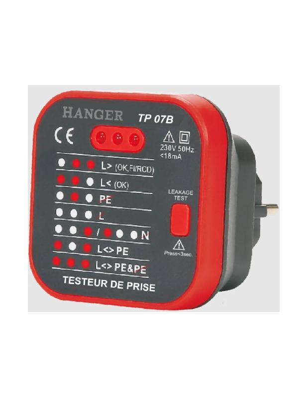 TESTEUR DE PRISES RCD TP 07B - HANGER - 180009