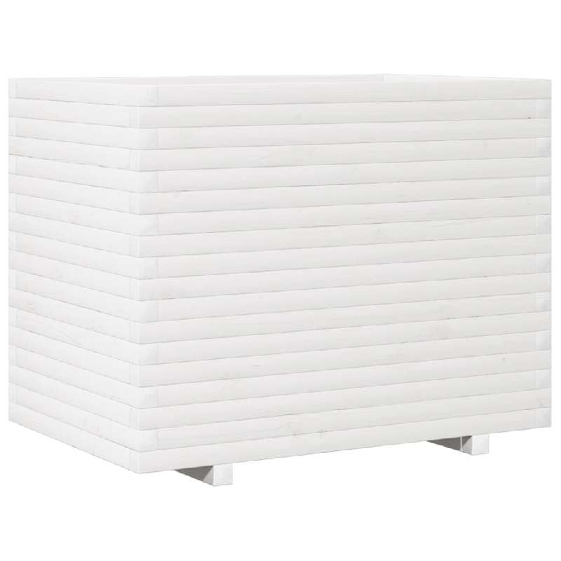 Helloshop26 - Jardinière bac lit surélevé plantes fleurs terrasse jardin 90 x 60 x 72 cm bois de pin massif blanc 02_0038037 - 3000217654406_0