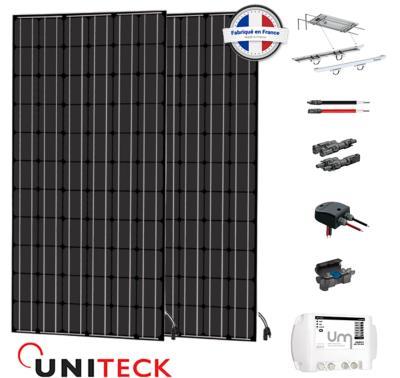 Kit solaire 600W 12V pour nautisme - MPPT - Uniteck - 2 panneaux 300W monocristallins_0