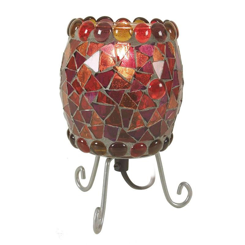 NÄVE LAMPE À POSER ENYA AVEC MOSAÏQUE DE VERRE ROUGE