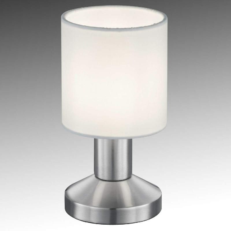 TRIO LIGHTING LAMPE À POSER GARDA AVEC UN ABAT-JOUR TISSU BLANC