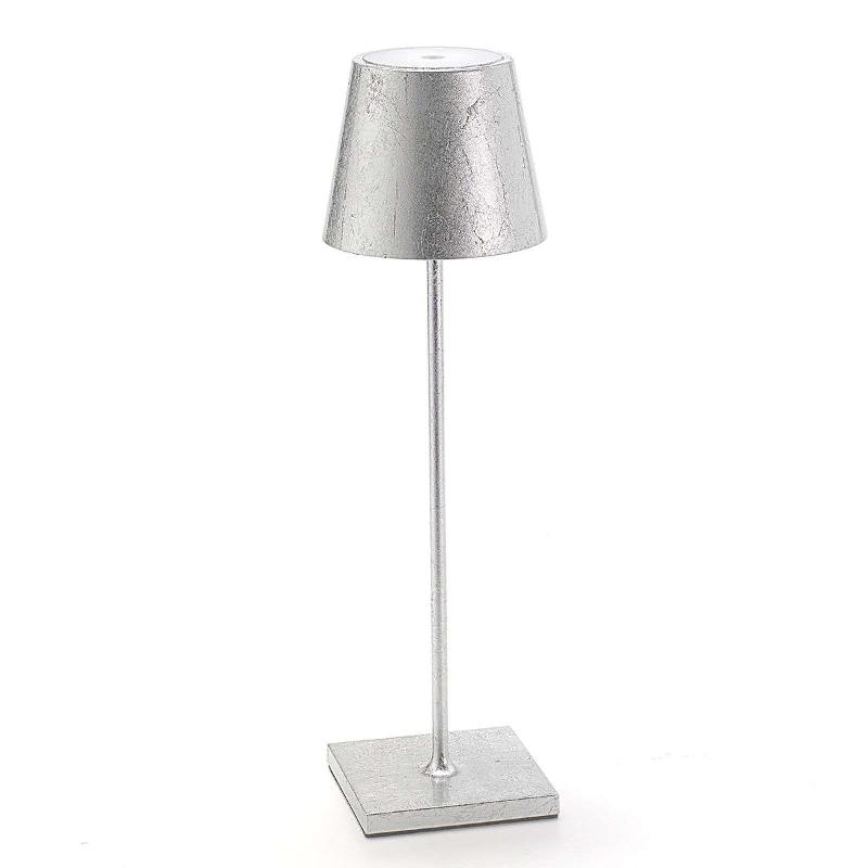 ZAFFERANO POLDINA LAMPE À POSER LED RECHARGEABLE DÉCOR ARGENTÉ