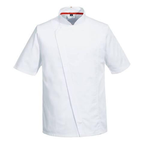 LOT DE 2 - PORTWEST C739 VESTE DE CUISINE MAILLE PRO MANCHES COURTES BLANC - TAILLE XS