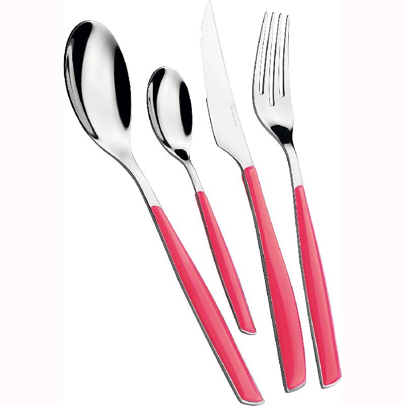 MÉNAGÈRE 24 PIÈCES ROSE PARADIS EN INOX 18/10 - 2.5MM - BUGATTI - GLAMOUR