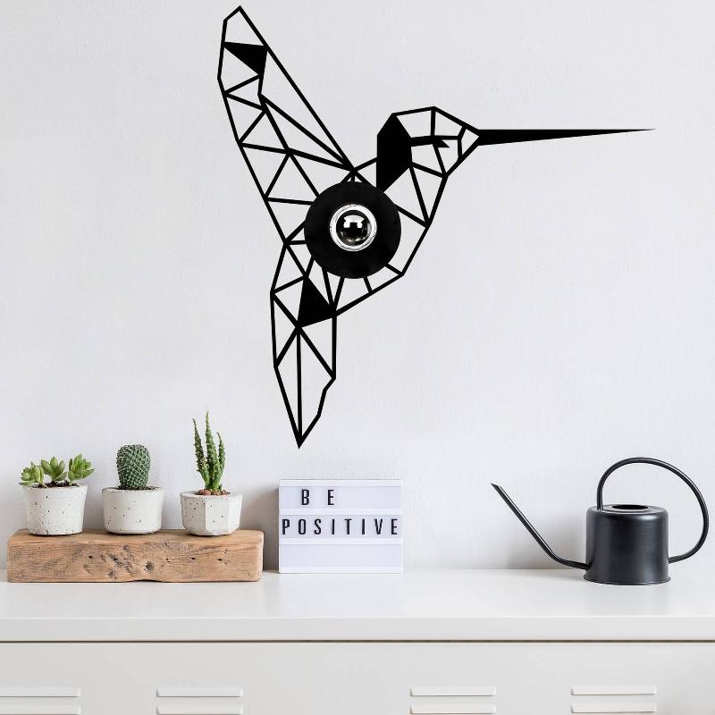 OPVIQ APPLIQUE MURALE W-053 LASERCUT, DESIGN D\'OISEAU NOIR