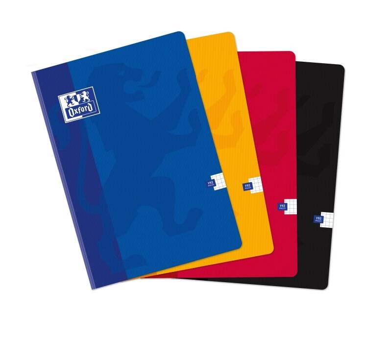 Oxford Lot de 5 Cahier Color Life broché A4, 192p./96 feuilles 90g/m², quadrillé 5x5, coloris assortis (4) - 3020123873241_0