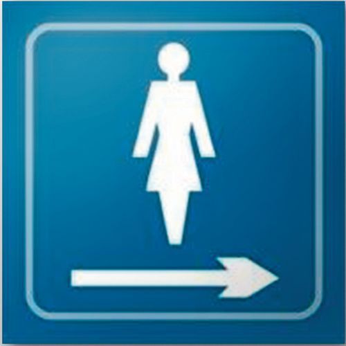 PANNEAU FEMME EN RELIEF FLÈCHE DROITE BLEU