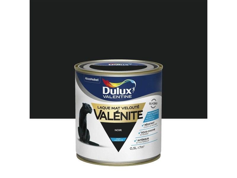 Peinture laque boiserie - DULUX VALENTINE - noir mat - 0.5 L - intérieur/extérieur_0