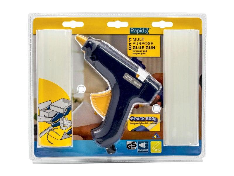 Pistolet à colle filaire RAPID EG111 - Léger, maniable, chauffe rapide - Débit 370 g/h - Puissance 250W_0