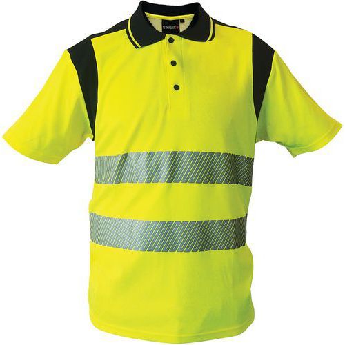 POLO VISIBLE EN POLYCOTON JAUNE MANCHES COURTES DE TAILLE S - SINGER SAFETY