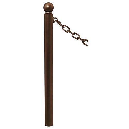 POTELET PROVINCE Ø76 MM CHAINES 1 ANNEAU BOULE MARRON 8017 - PROCITY
