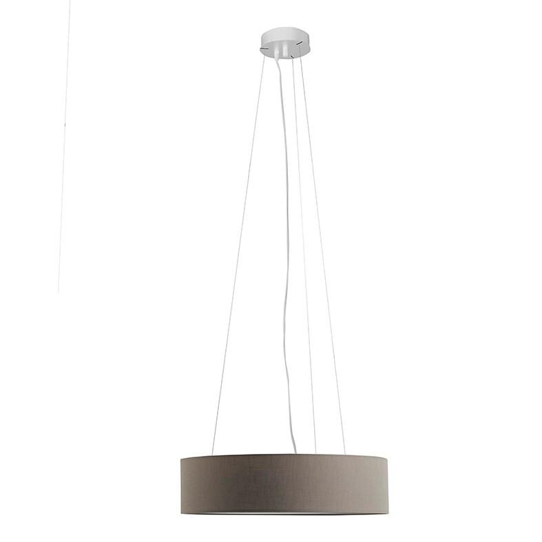 ROSSINI ILLUMINAZIONE Suspension Blanche, Abat-Jour Cylindrique Gris Tourterelle, E27, Ip20, Ø 58 X 15 X 150 Cm - Rossini - Design Minimal Et Éléga_0