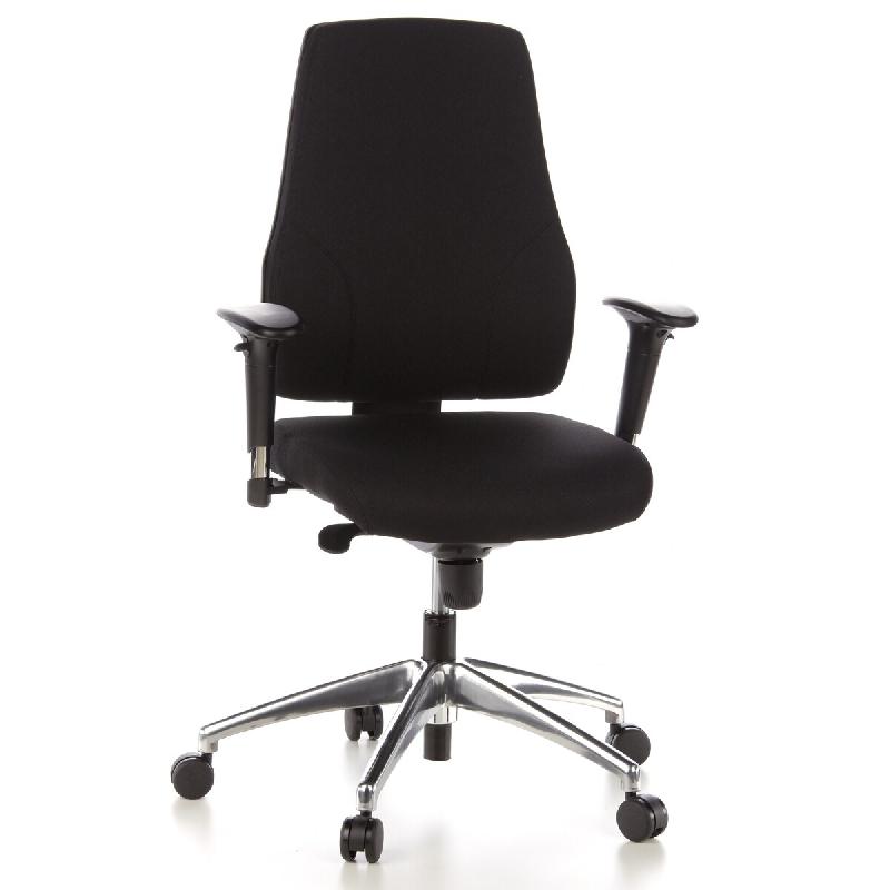 Siège de bureau / Siège pivotant PRO-TEC 200, tissu noir, aluminium poli hjh OFFICE - noir polyester 608000_0