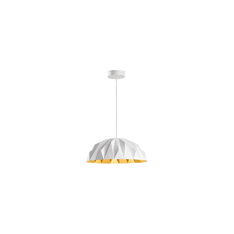 Suspension LED au design moderne, structure en métal et acrylique, finition bicolore blanc mat et or mat, 20 W 3000 K - Perenz - multicolore 8432 B LC_0