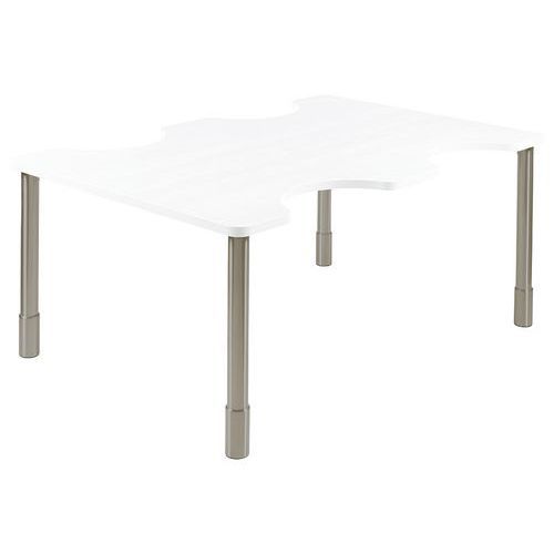 TABLE PMR 162 X 110 CM RÉGLABLE STRATIFIÉ - BLANC/GRIS - SUNSET CREATION