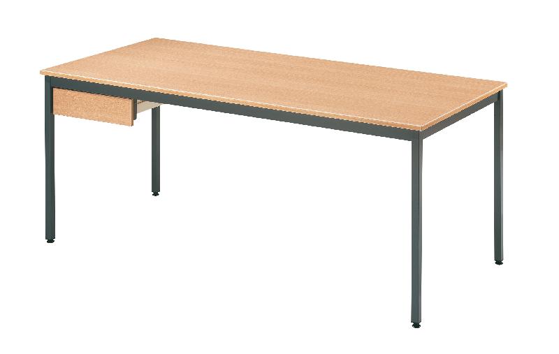 Bureau droit - Table rectangulaire L.1800 x P.800 mm - Hêtre et Anthracite_0