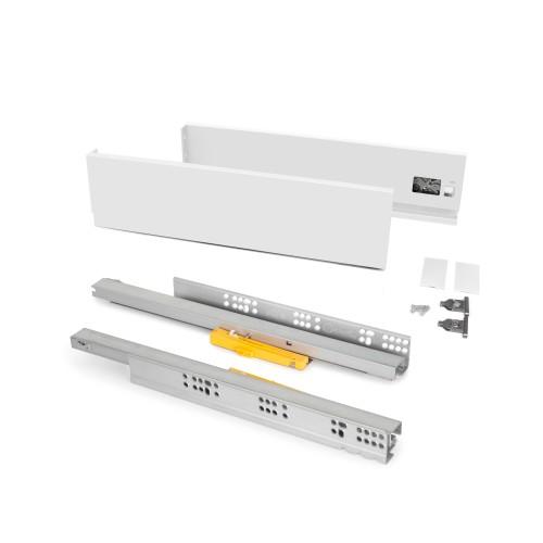 TIROIR VERTEX AVEC PUSH SYNCRO - KIT PARTIEL - H. 93 MM P. 450 MM - BLANC - ACIER EMUCA