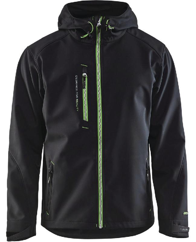 VESTE SOFTSHELL À CAPUCHE NOIR/VERT TAILLE XL - MANUTAN COLLECTIVITÉS