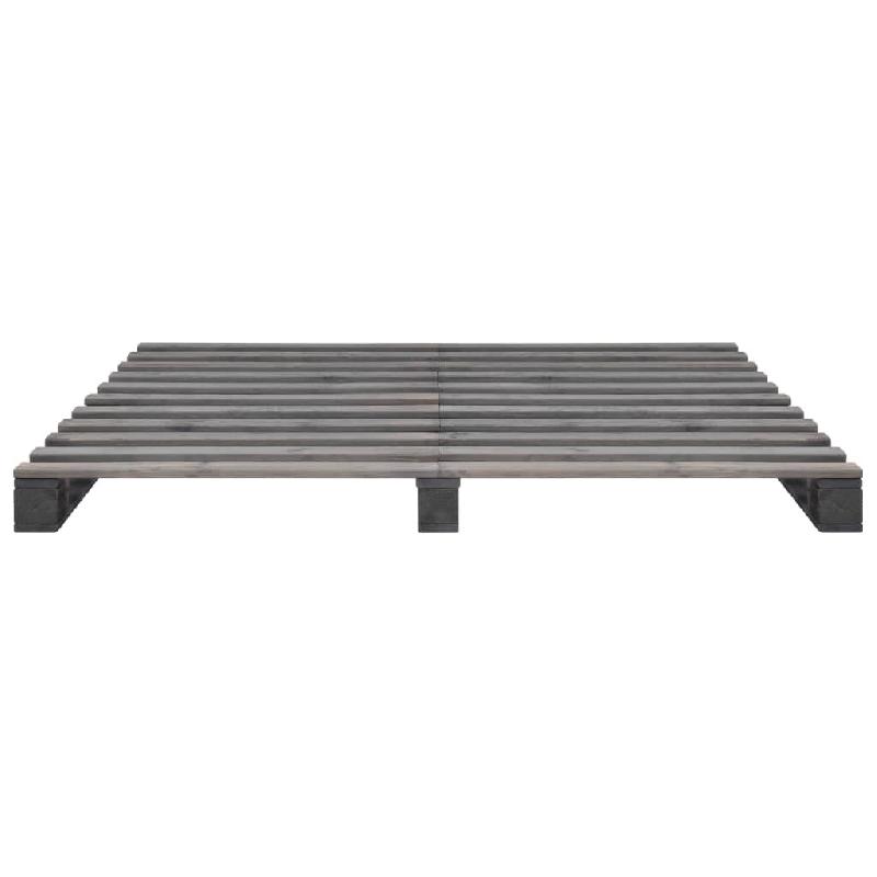 VidaXL Cadre de lit de palette sans matelas gris 200x200cm bois massif Modèle Nervelor - 285254_0