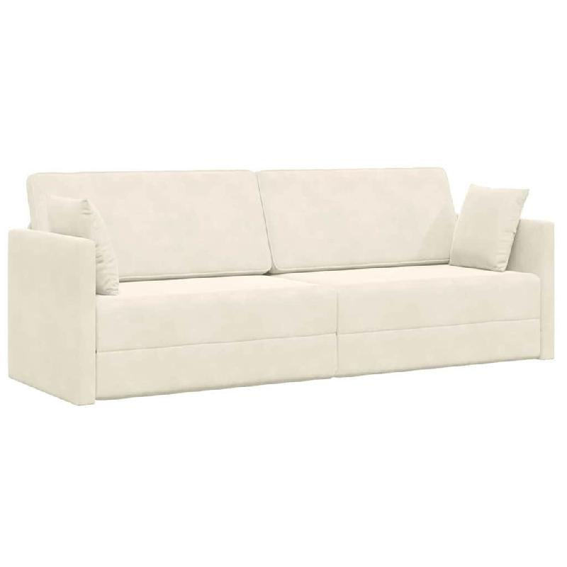 VidaXL Canapé-lit au sol 200cm Crème Velours Modèle Dervoriax - 4106732_0