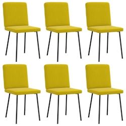 VidaXL Chaises à Manger Lot De 6 Jaune Velours - jaune 8721158570086_0