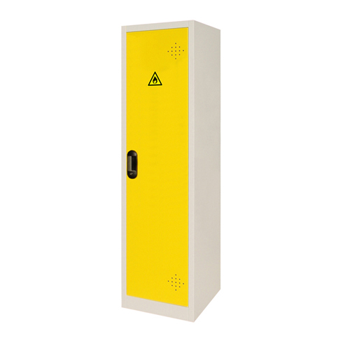 Armoire d'atelier haute 1 porte pour le stockage de produits dangereux - Réf AMS 14150 - BIOLAB - multirisques avec fermeture 3 points_0