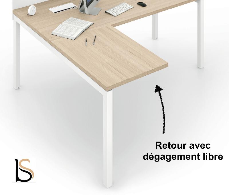 Bureau avec retour dégagé Yard - MARTEX - 180, Orme_1