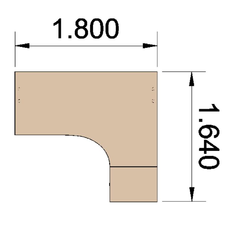 Bureau compact 90° Tono avec caisson - Mobel Linea - 180, Chêne moyen , Droite_1