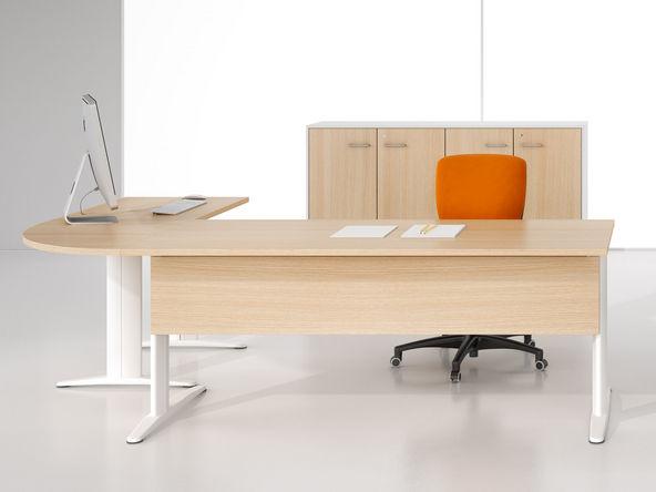 Bureau d'angle en bois mélaminé - Eckart - 200/220/240/260 x 160 cm - pas cher_0