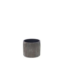 Cache pot Etna 13 cm -  Noir Rond Terre Cuite Lou De Castellane 14x14 cm - noir faïence 3520071950211_0