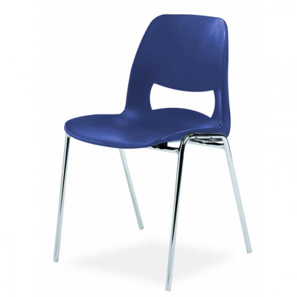 Chaise coque design accrochable pieds chromés - Classe M2 Bleu_0