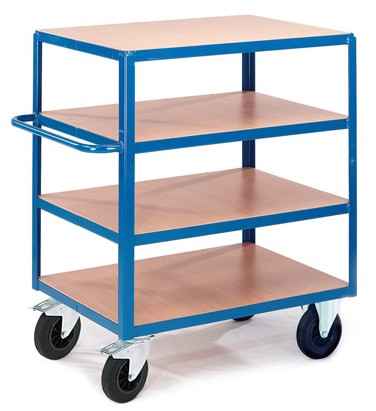 Chariot manuel à 4 plateaux - Charge 500kg - 2 dimensions disponibles - Réf. 06-7547 et 06-7548_0